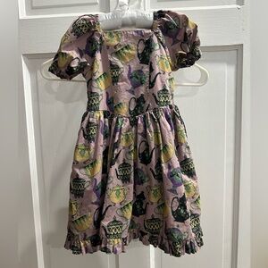NWOT Kate Quinn Dark Alice Mauve Teapot Puff Sleeve Dress 12-18mo